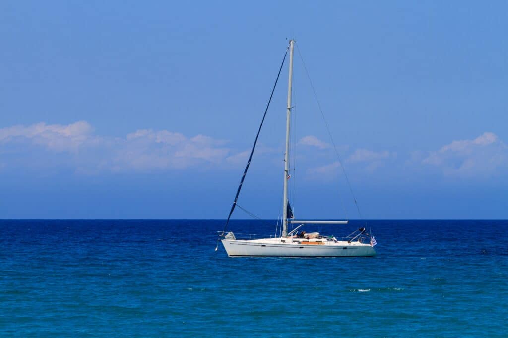 Saling boat in the Ionian sea